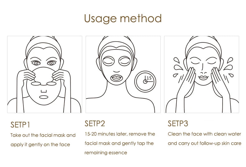 BIOAOUA Gold Glow Hyaluronic Acid Sheet Mask Set | 10 Pieces