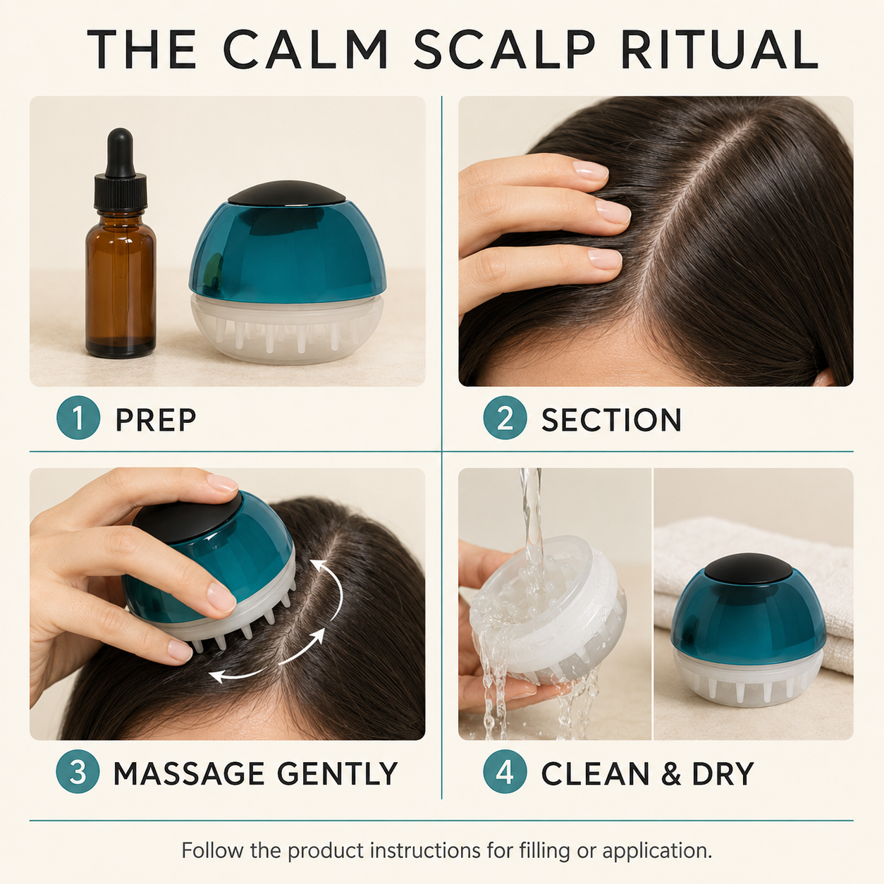 Calm Scalp Applicator Massager — Daily Tension Relief