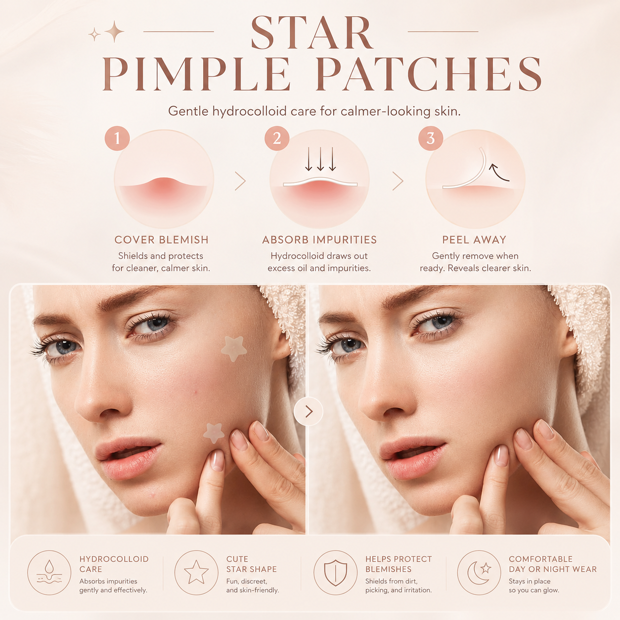 Jaysuing Star Veil Hydrocolloid Blemish Patches – 200 Count