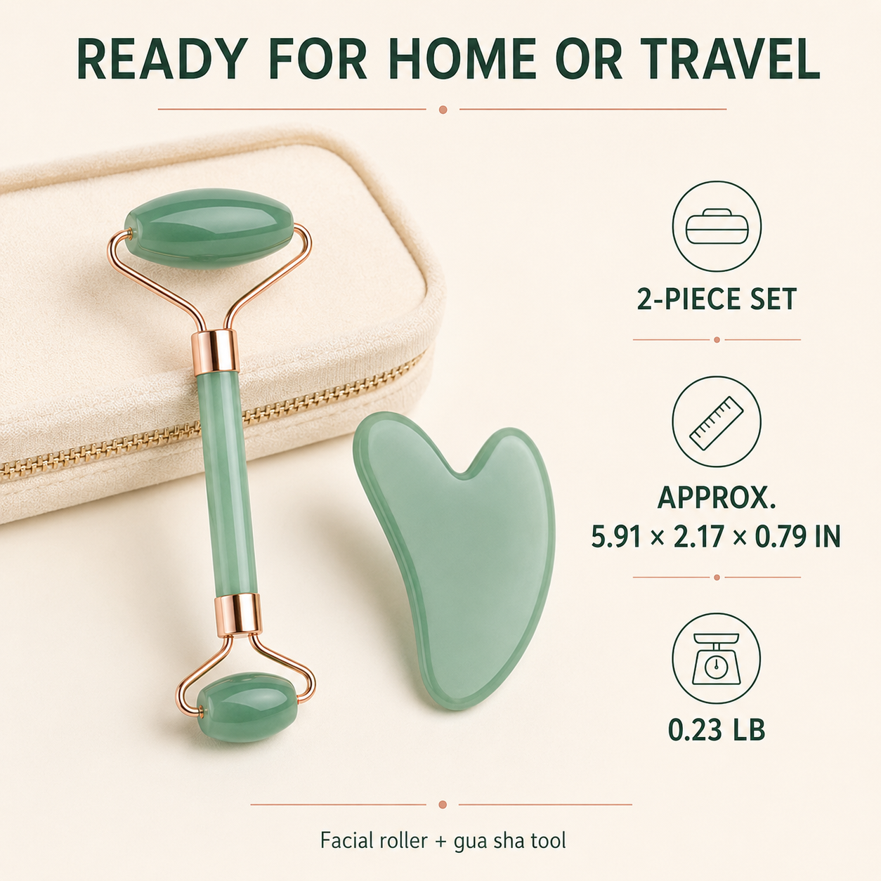 Green Gua Sha Facial Massage Set