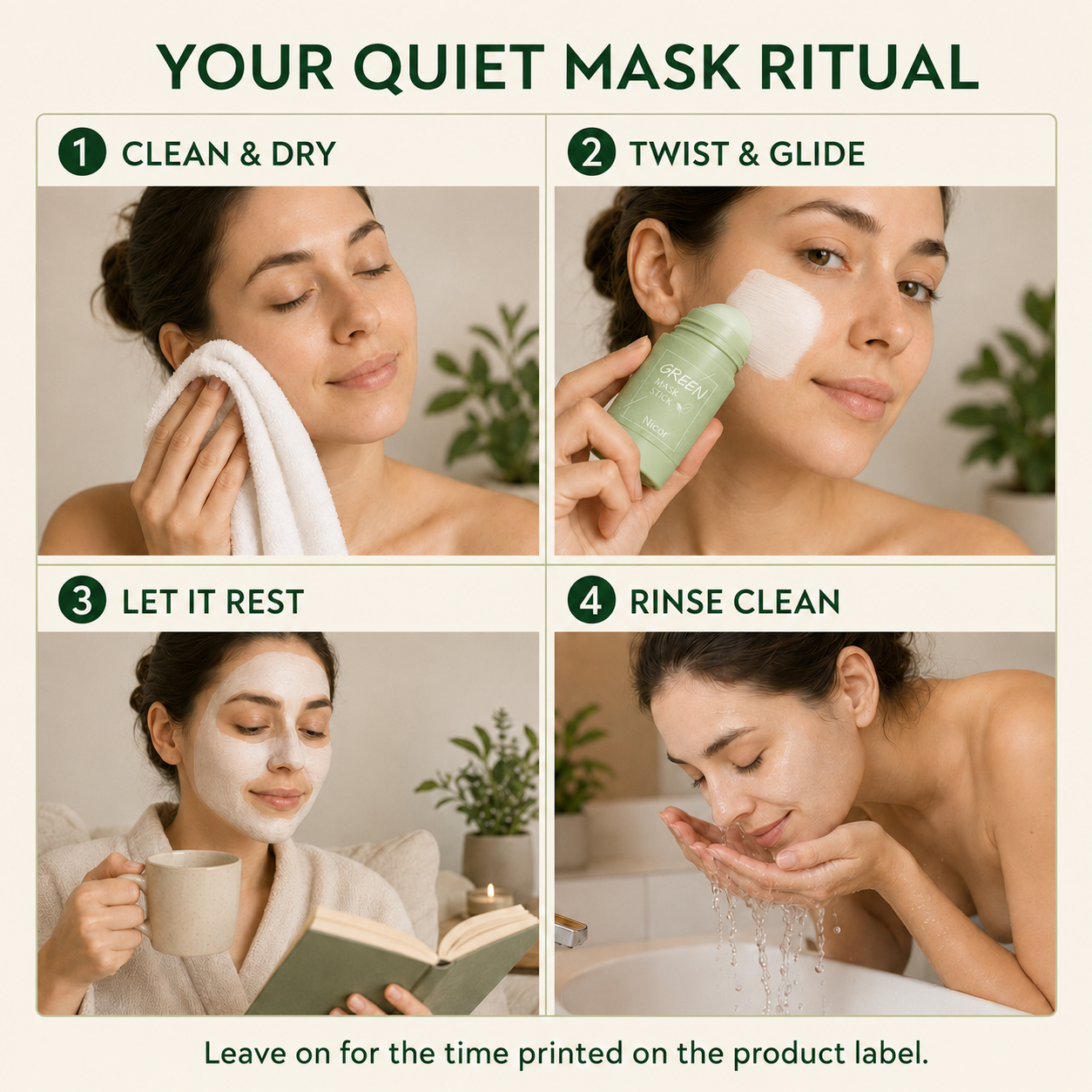 Green Tea Solid Mud Mask Moisturizing Deep