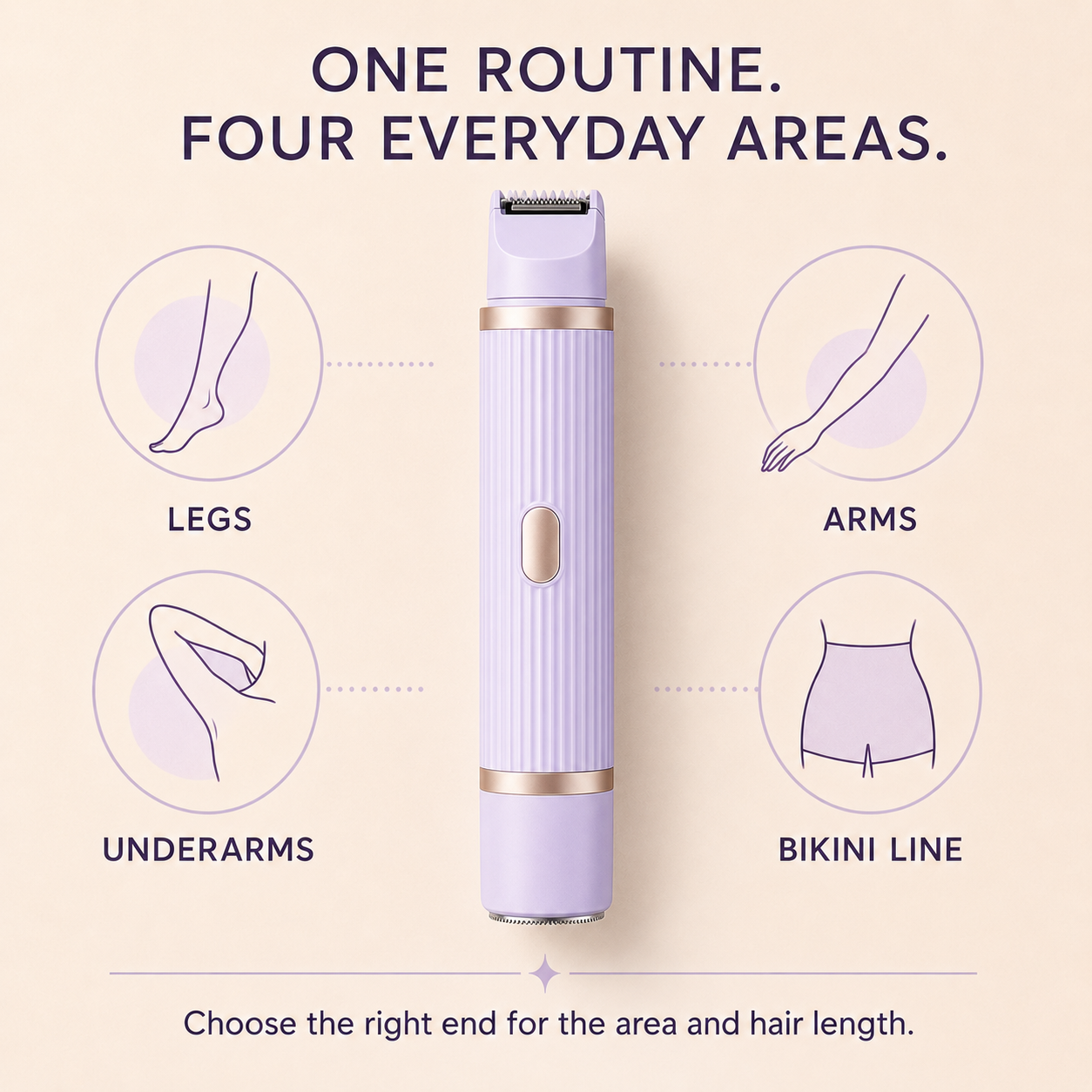 Double-headed Electric Shaver Women's Body Hair Removal Device