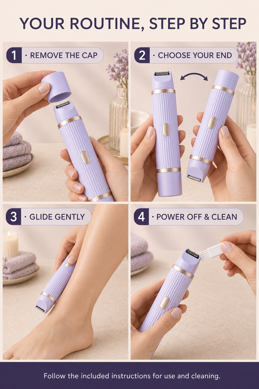 Double-headed Electric Shaver Women's Body Hair Removal Device