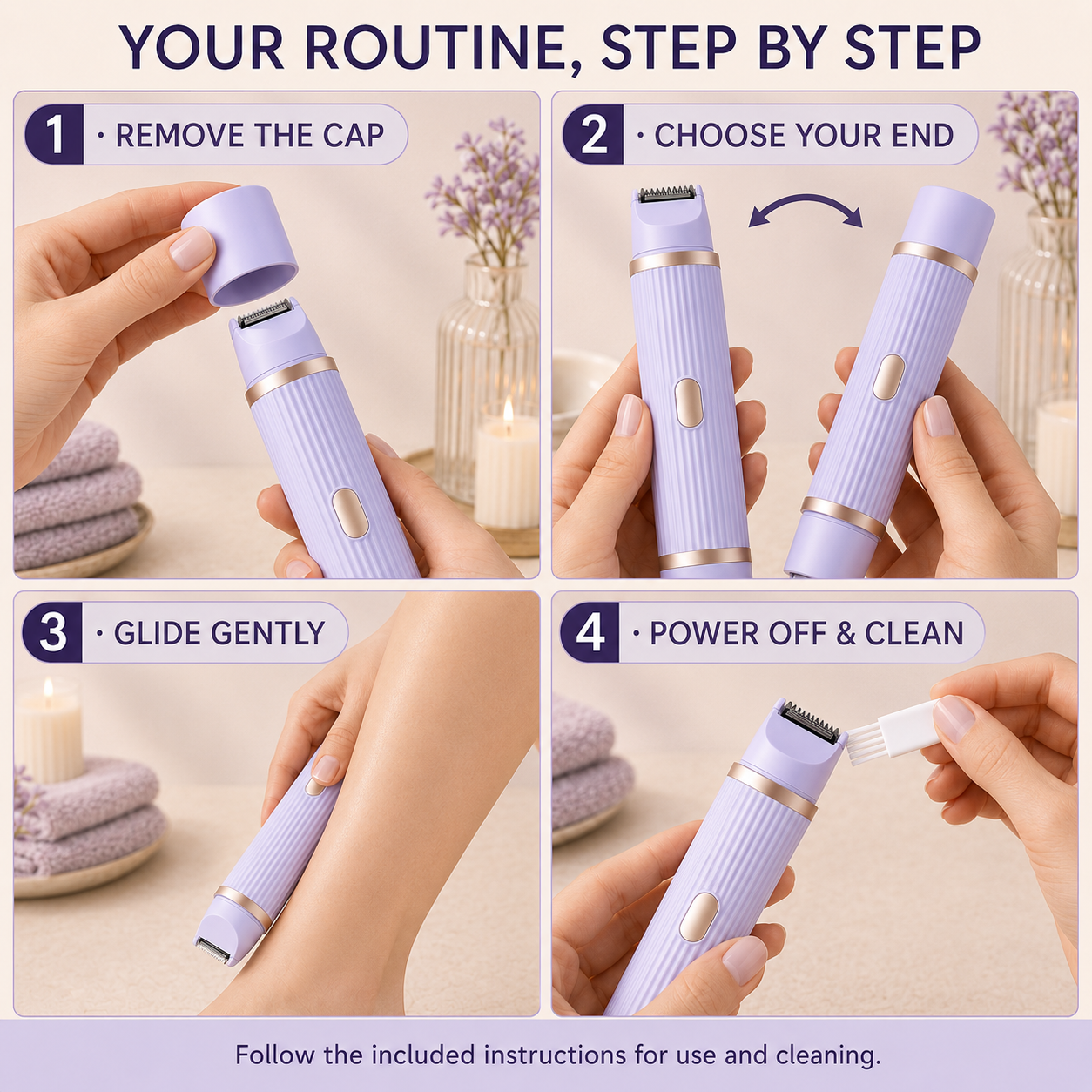 Double-headed Electric Shaver Women's Body Hair Removal Device