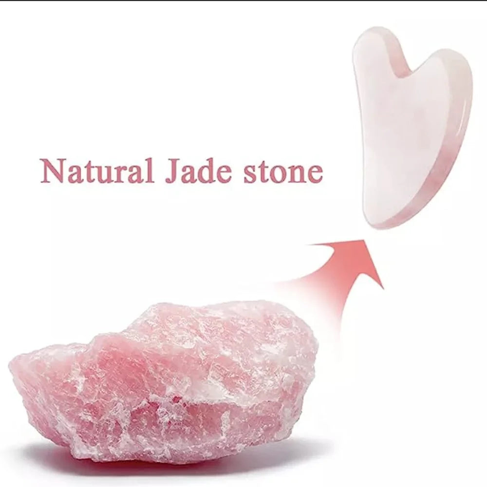 Rose Quartz Gua Sha Tool | Natural Stone Facial Massage Ritual