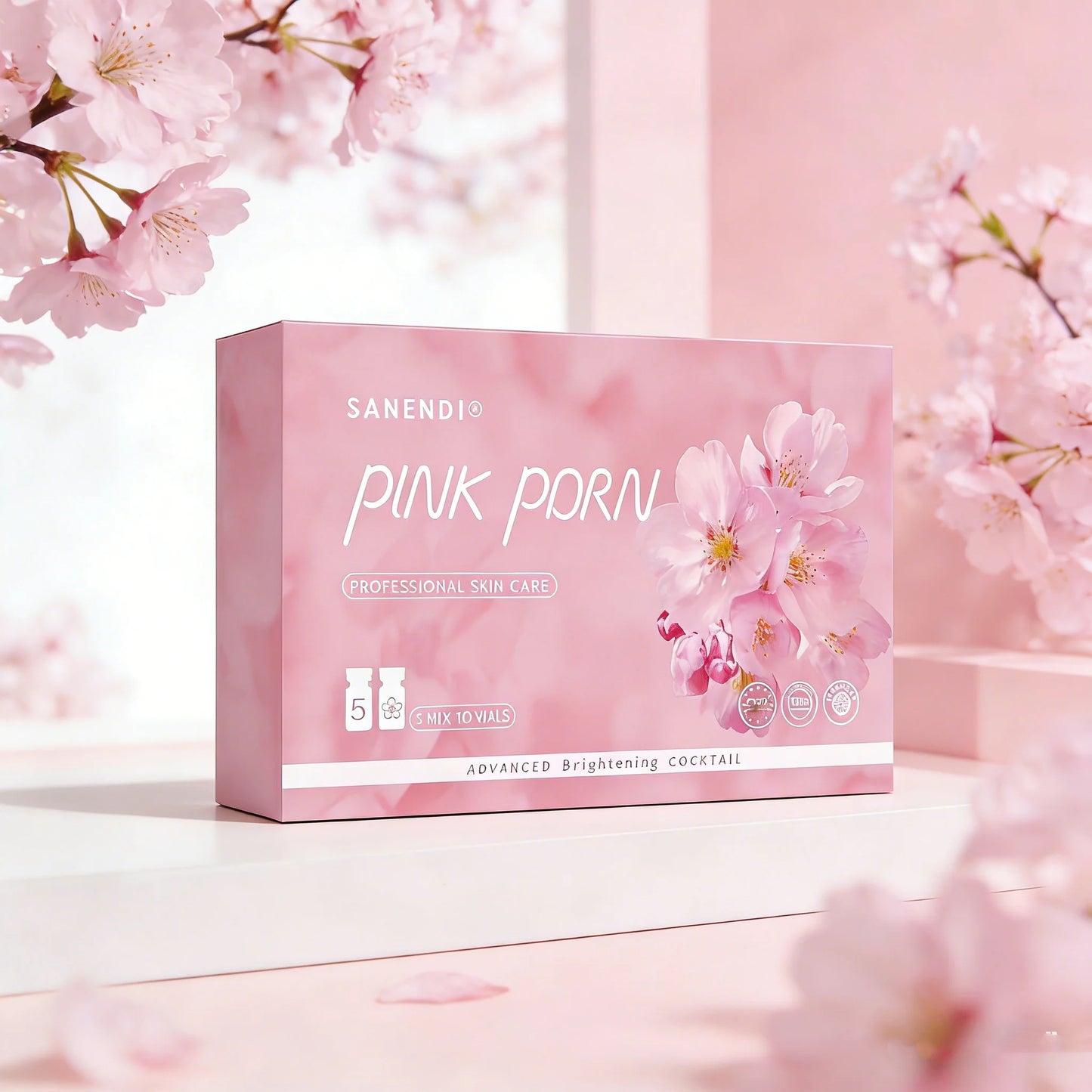SANENDI Pink Glow Hydrating Facial Serum Set | 10 Vials