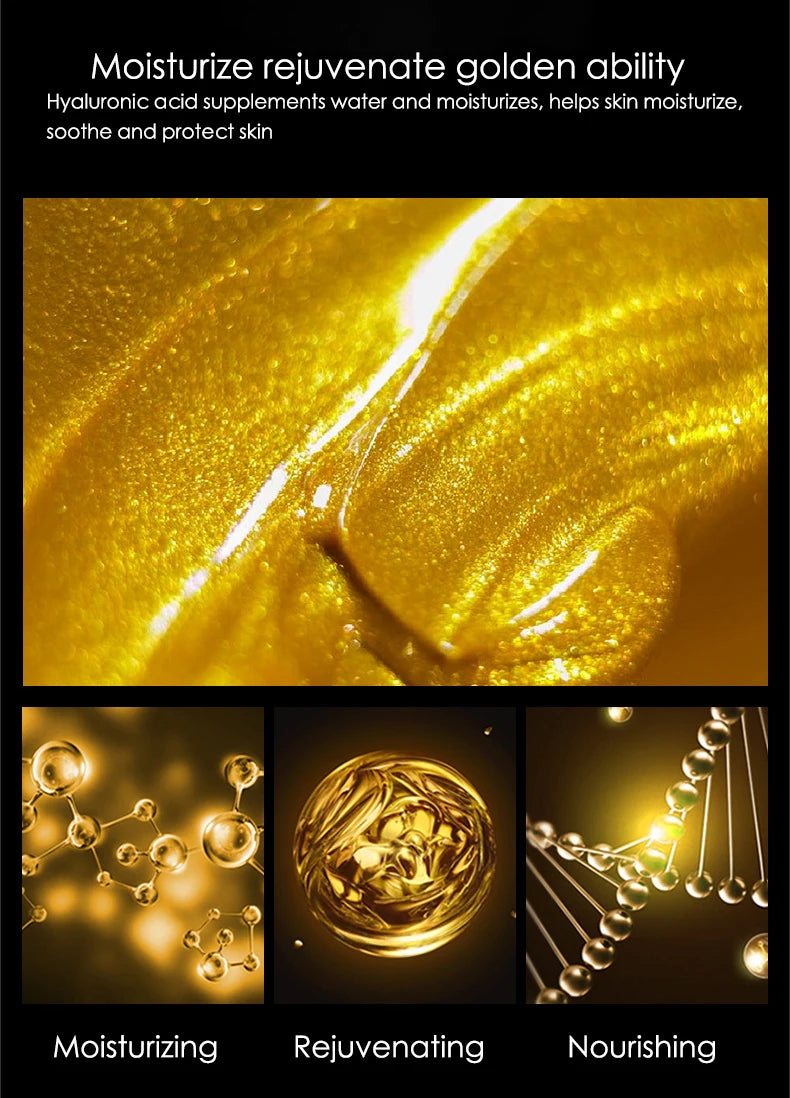 BIOAOUA Gold Glow Hyaluronic Acid Sheet Mask Set | 10 Pieces