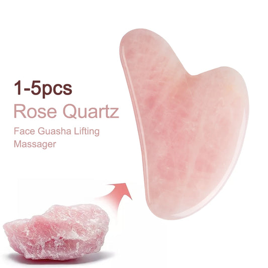 Rose Quartz Gua Sha Tool | Natural Stone Facial Massage Ritual