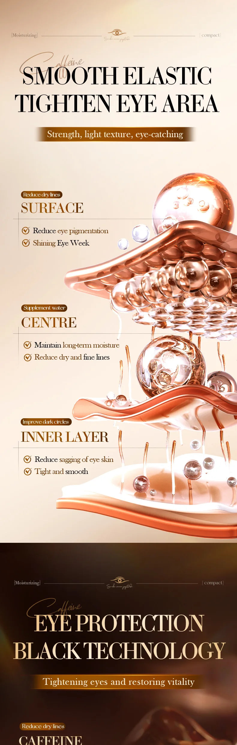 SADOER Peptide & Caffeine Massage Eye Cream | Cooling Under-Eye Care 25gEye Cream
