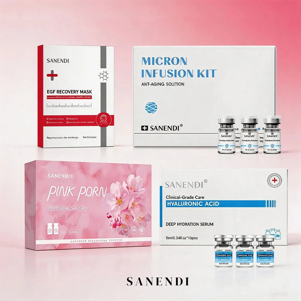 SANENDI Pink Glow Hydrating Facial Serum Set | 10 Vials